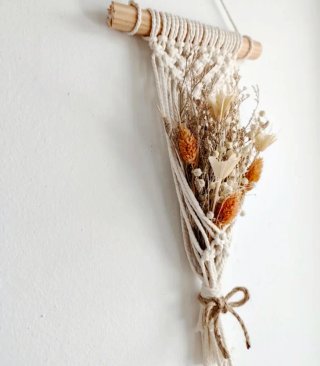 Tapiz Macramé con Flores Secas
