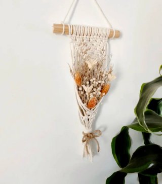 Tapiz Macramé con Flores Secas