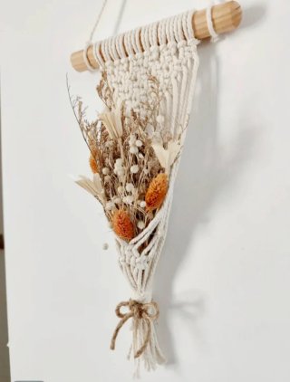 Tapiz Macramé con Flores Secas