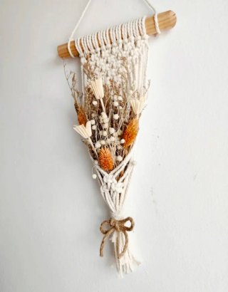 Tapiz Macramé con Flores Secas