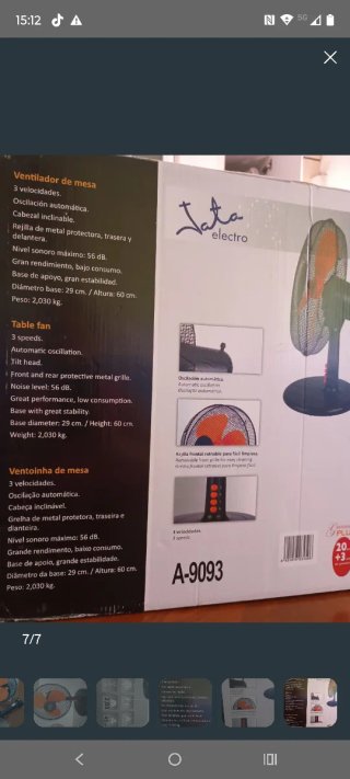 Ventilador de mesa Jata