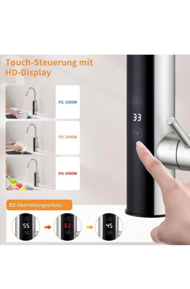 Rubinetto Elettrico HOMELODY LED 230V