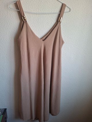 Vestido beige mujer talla M