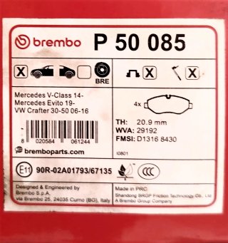 Pastillas Freno Brembo P50085 Traseras Nuevas