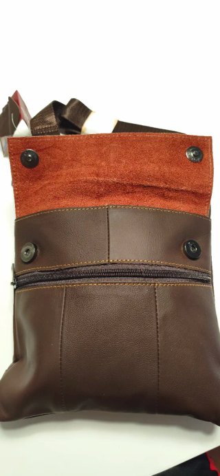 Bandolera Piel Sintética Marrón Unisex