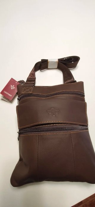 Bandolera Piel Sintética Marrón Unisex