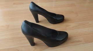 Zapatos de tacón de piel negros mujer talla 38