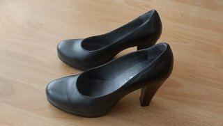 Zapatos de tacón de piel negros mujer talla 38