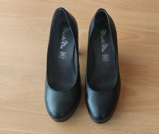 Zapatos de tacón de piel negros mujer talla 38