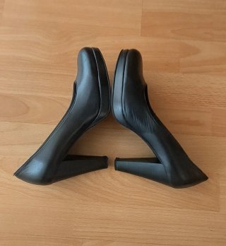 Zapatos de tacón de piel negros mujer talla 38