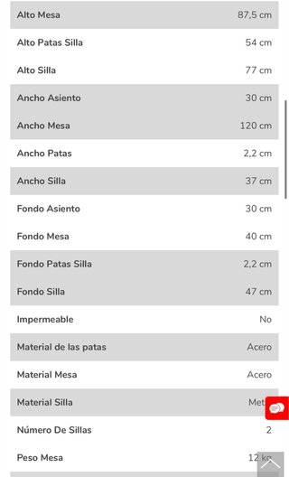 Mesa de cocina con taburetes