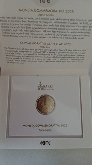 2 euro commemorativo Vaticano 2025 Giubileo UNC