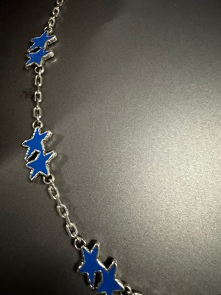 Collar Twojeys Estrellas Azules y Plateadas