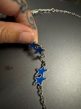 Collar Twojeys Estrellas Azules y Plateadas