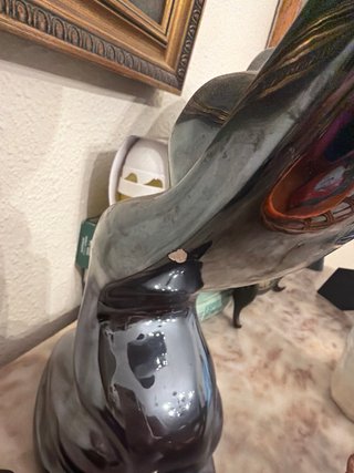 Lámpara de diseño cerámica y cristal Art deco.