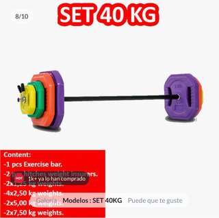 Set de pesas 40 kg con barra