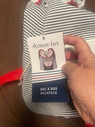 Mochila Armor Lux rayas azul y blanco
