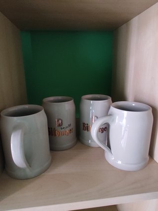 4 Jarras Cerveza Bitburger Cerámica
