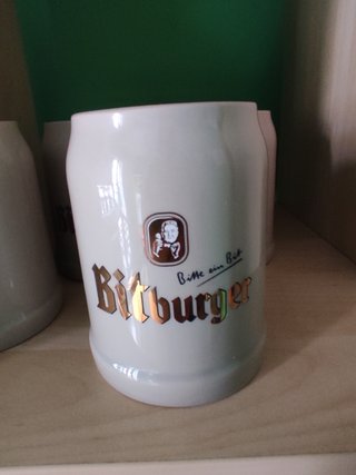 4 Jarras Cerveza Bitburger Cerámica