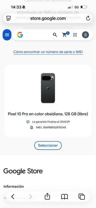 Google Pixel 10 Pro 128GB Negro