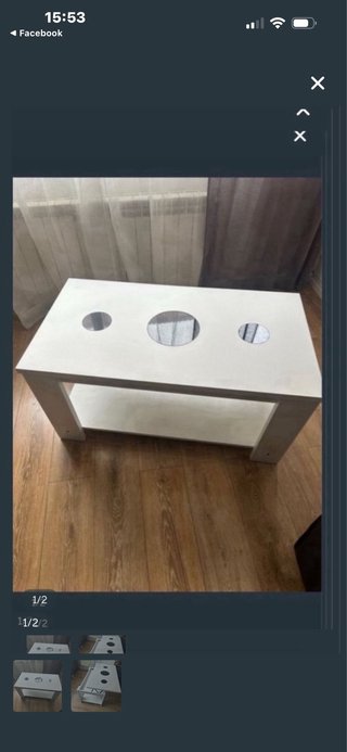 Mesa de centro de madera blanca