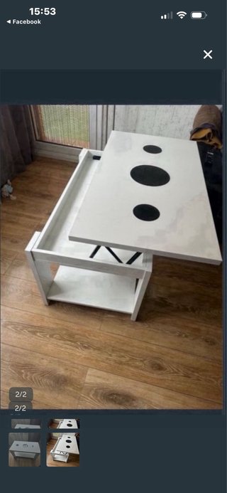 Mesa de centro de madera blanca