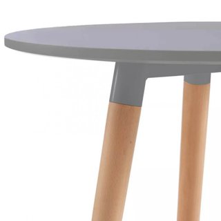 Tavolo da Pranzo Rotondo Grigio in Legno 80x75cm