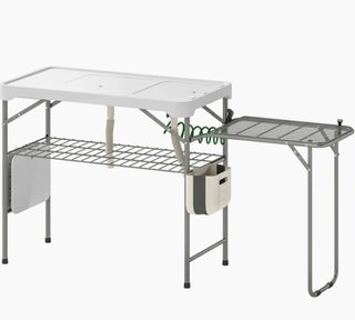 Mesa Camping Plegable con 2 Fregaderos