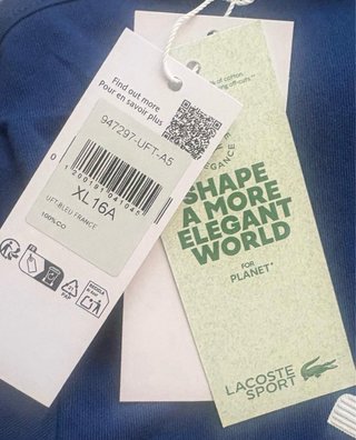 Camiseta Lacoste Talla S / XL Niño, Azul - Nueva