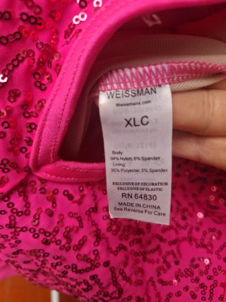 Malla patinaje rosa lentejuelas talla 14/ 16