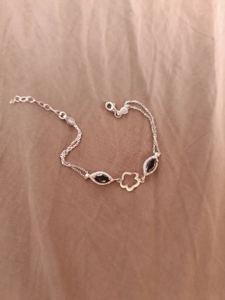 Pulsera Plata 925 con Piedras Negras