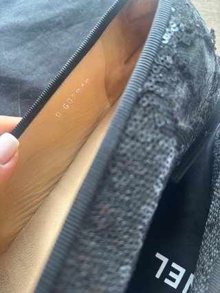 Chanel Bailarinas Negro/Plata