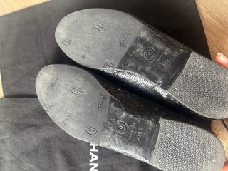 Chanel Bailarinas Negro/Plata