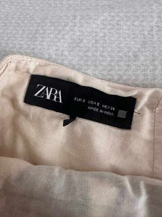 Falda Zara Beige/Negra Talla S/M
