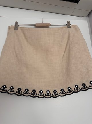 Falda Zara Beige/Negra Talla S/M