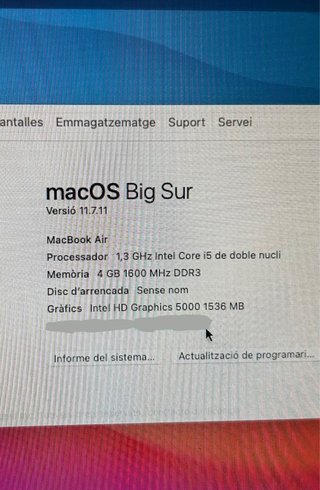 MacBook Air 13” i5 4GB RAM 128GB SSD