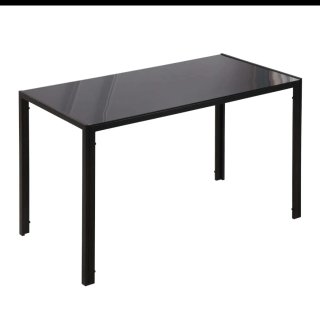 Mesa Comedor Cristal Negra Metal