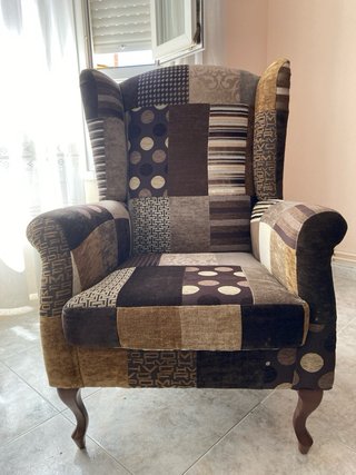 Sillón de tela patchwork