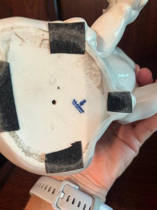 Figura Lladró Perro y Caracol Porcelana