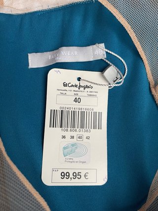 Vestido fiesta azul turquesa Easy Wear T40