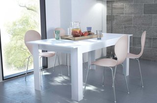 Tavolo da Pranzo Allungabile Bianco 160/200x75Cm