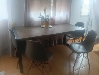 Mesa Comedor Diseño Industrial Madera y Metal