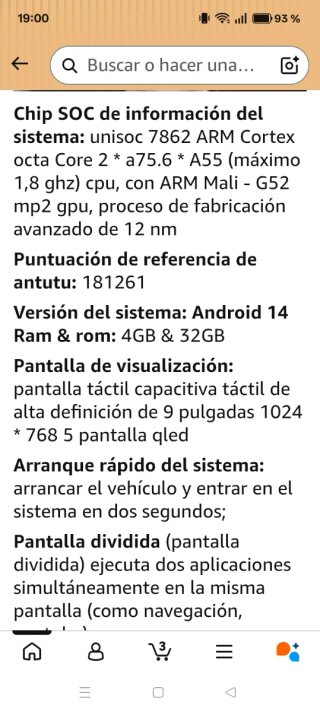 Pantalla Android Auto Opel Zafira C 2010-2016