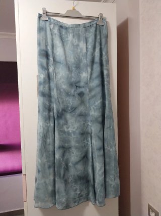 Vestido largo fiesta azul y gris