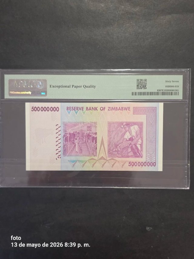 500 Millones Dólares Zimbabwe 2008 PMG 67