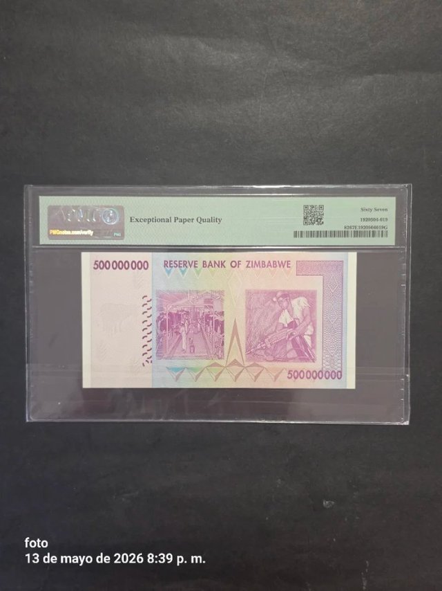 500 Millones Dólares Zimbabwe 2008 PMG 67