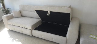 Sofá modular moderno beige/gris