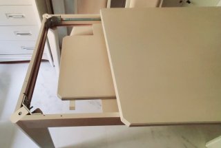 Mesa Comedor Extensible Madera Gris Claro y Blanca