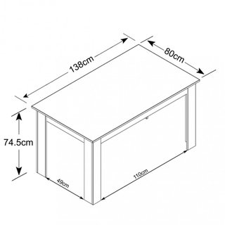 Tavolo da Pranzo Bianco Rettangolare 138x80x75cm