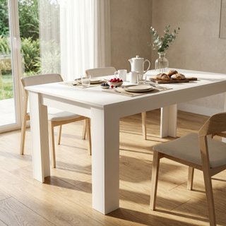 Tavolo da Pranzo Bianco Rettangolare 138x80x75cm